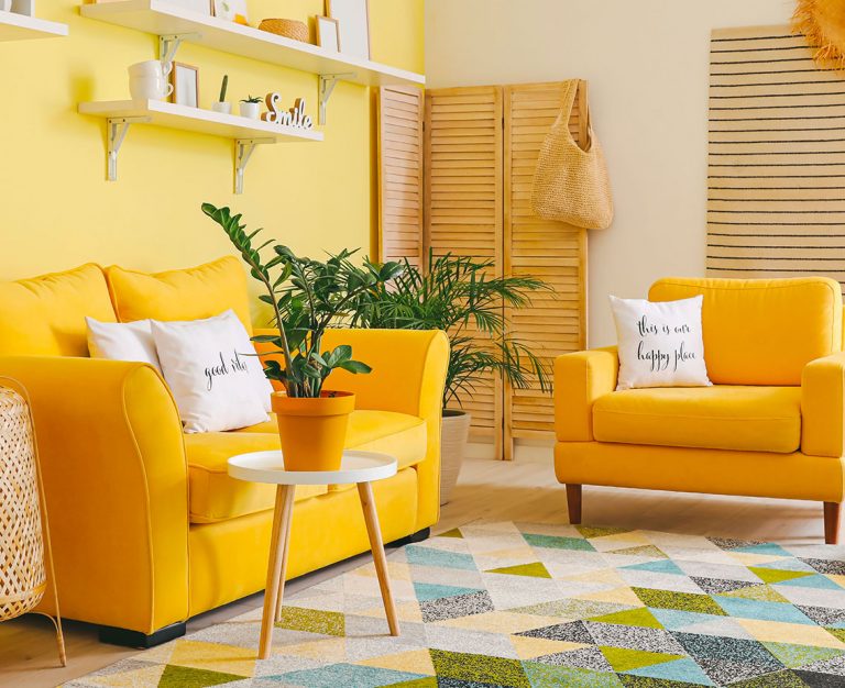 Wohnzimmer Couch gelb
