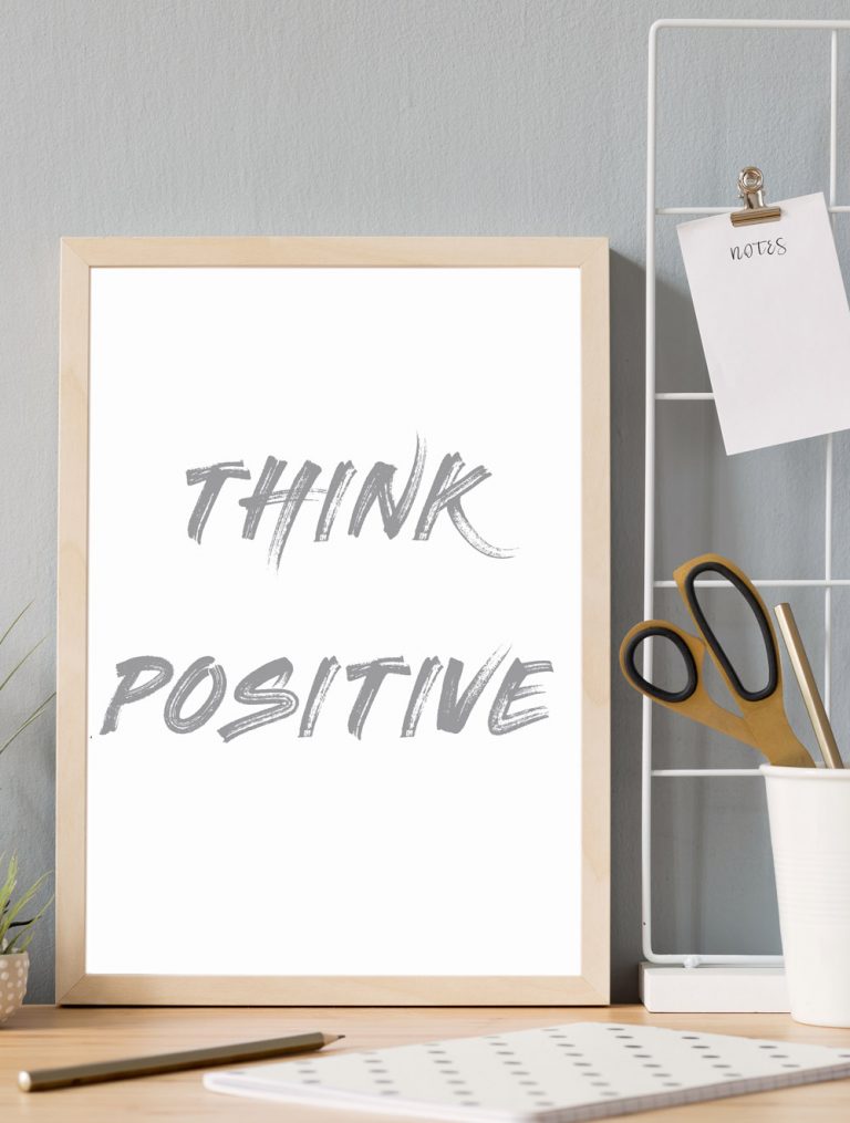 Wortprint, Sprüchebild "think positiv"