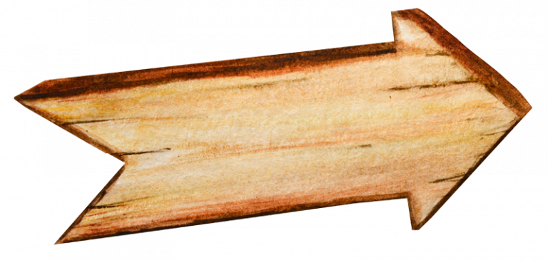 Holzpfeil zeigt nach rechts