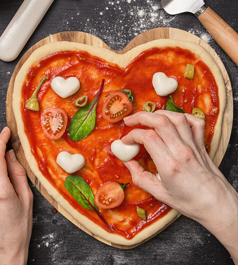 Pizza Herz Romantik